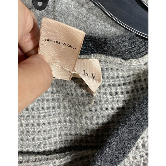 Philosophy Sweater Womens Large Grey Open Knit 100% Cashmere Boat Neck - Picture 6 of 7